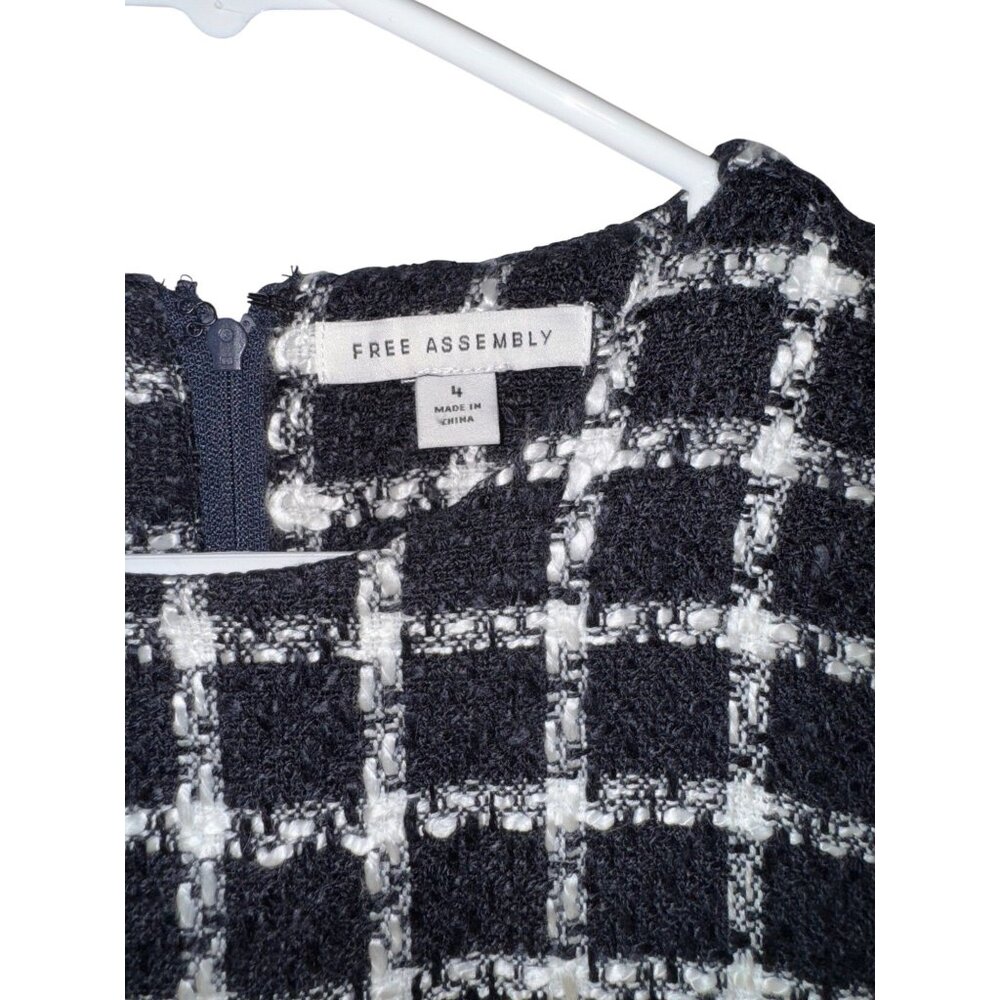 Free Assembly Black & White Checked Short Sleeve Dress Size L - Picture 6 of 8